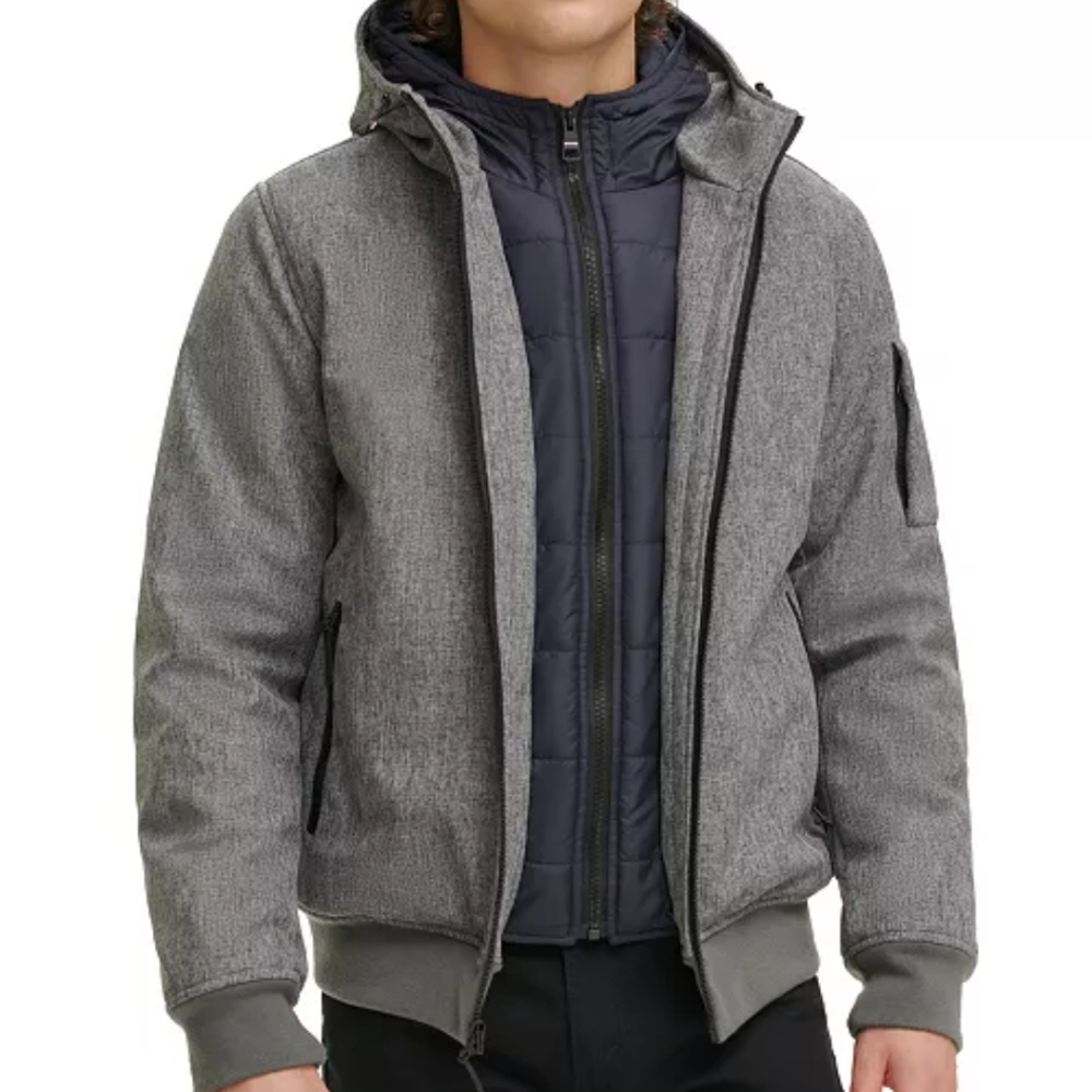 Tommy Hilfiger Men's Hoodie Bomber Combo Jacket